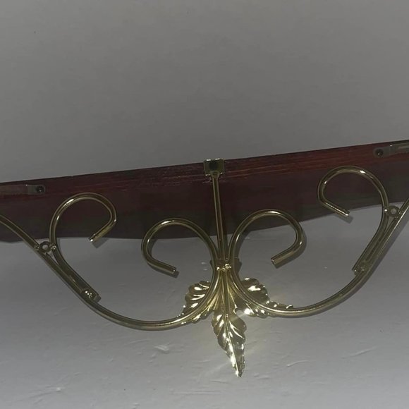 Claret Console Mahogary-finished Wood And Brass Plated Metal Home Interiors - Picture 6 of 7